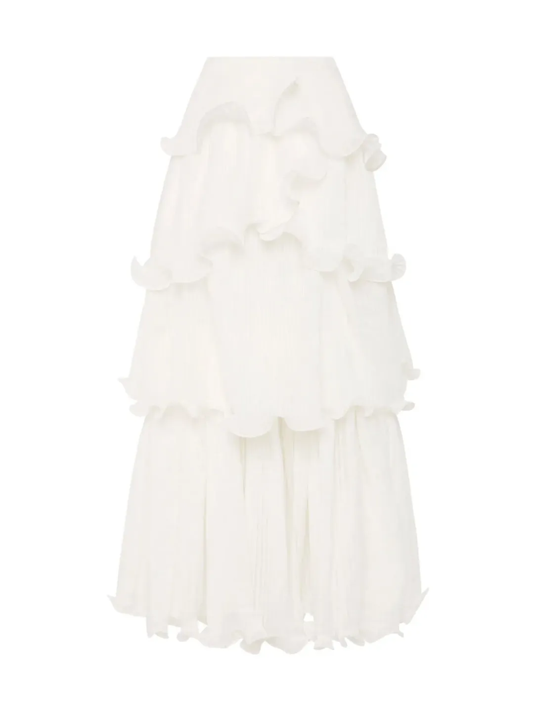 Aje Cosmos Tiered Maxi Skirt In White Size AU 8  for rent on The Volte - main image
