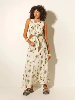 Kivari Saguaro Cut Out Maxi Dress in Print Size AU 8 for rent on The Volte - image 2