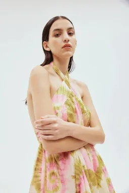 Alemais Flash Tie Neck Midi Dress in Multi Size AU 12   for rent on The Volte - image 2