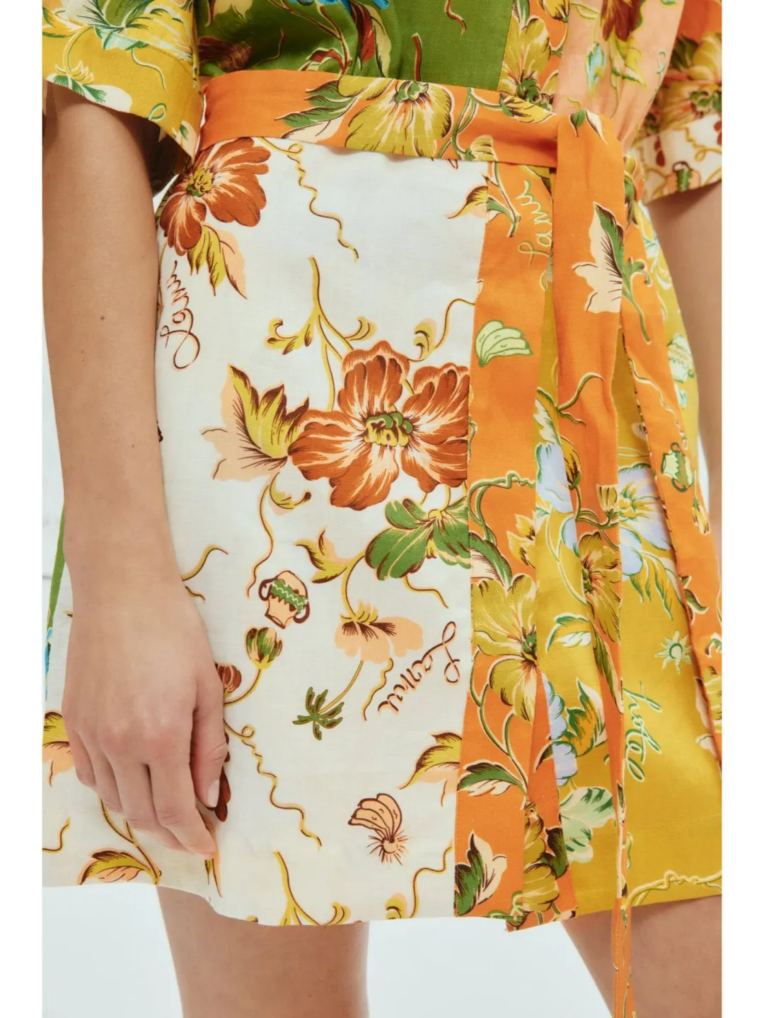 Alemais Hotel Lamu Spliced Mini Dress in Multi Size AU 10 for rent on The Volte - main image