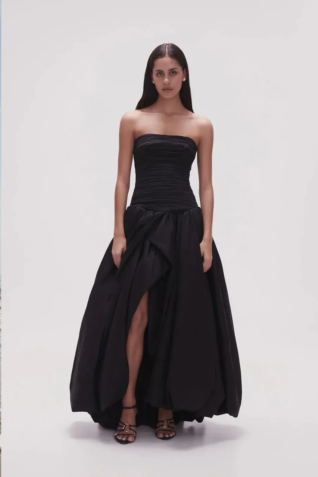 Aje Violette Bubble Hem Maxi Dress Black Size AU 8 for rent on The Volte - main image