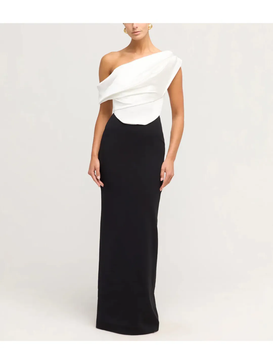 Solace London Kara Maxi Dress Black/Cream Size AU 12 for rent on The Volte - main image