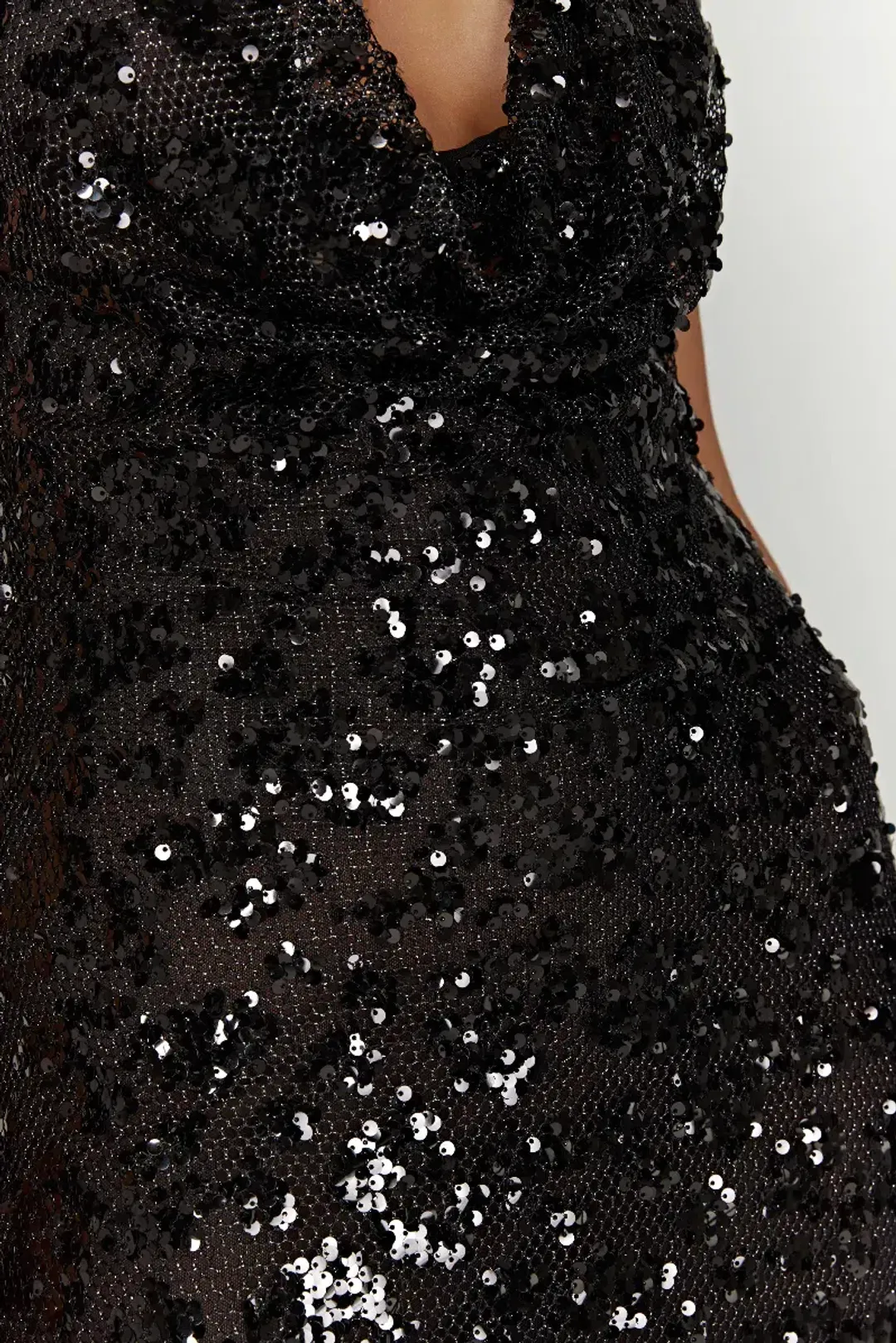 Meshki Nicola Maxi Dress Black Sequin Size S / AU 8 for rent on The Volte - main image