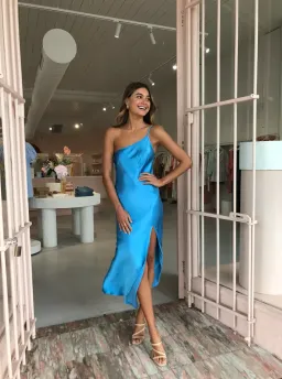 Bec & Bridge Frederic Asym Midi Dress Blue - Size 12 for rent on The Volte - image 2