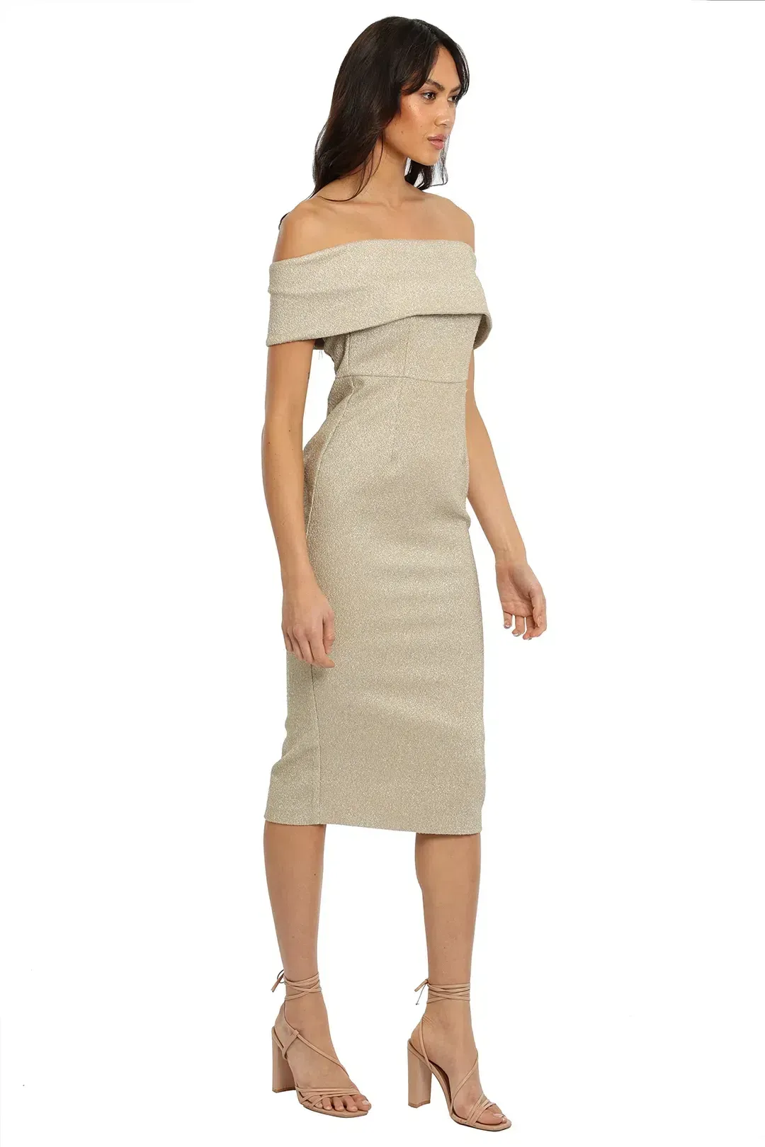 Thurley Treasure Trove Midi Dress Gold Size 14 for rent on The Volte - main image