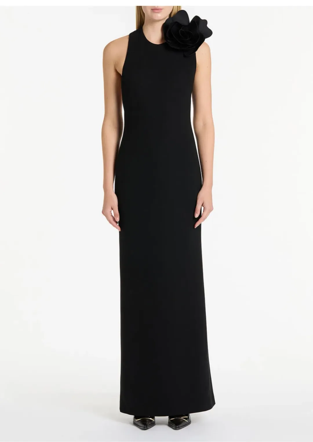 Carla Zampatti Crepe C Back Gown Black Size 6  for rent on The Volte - main image