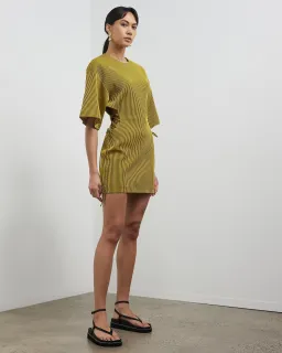 Camilla and Marc Izaro Cut Out Mini Dress Stripe Size 8 for rent on The Volte - image 1