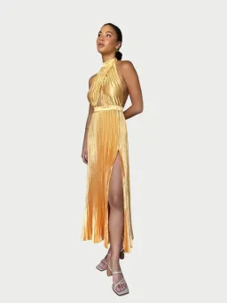 L'Idee Renaissance Split Gown Mango Gold Size 8 for rent on The Volte - image 2