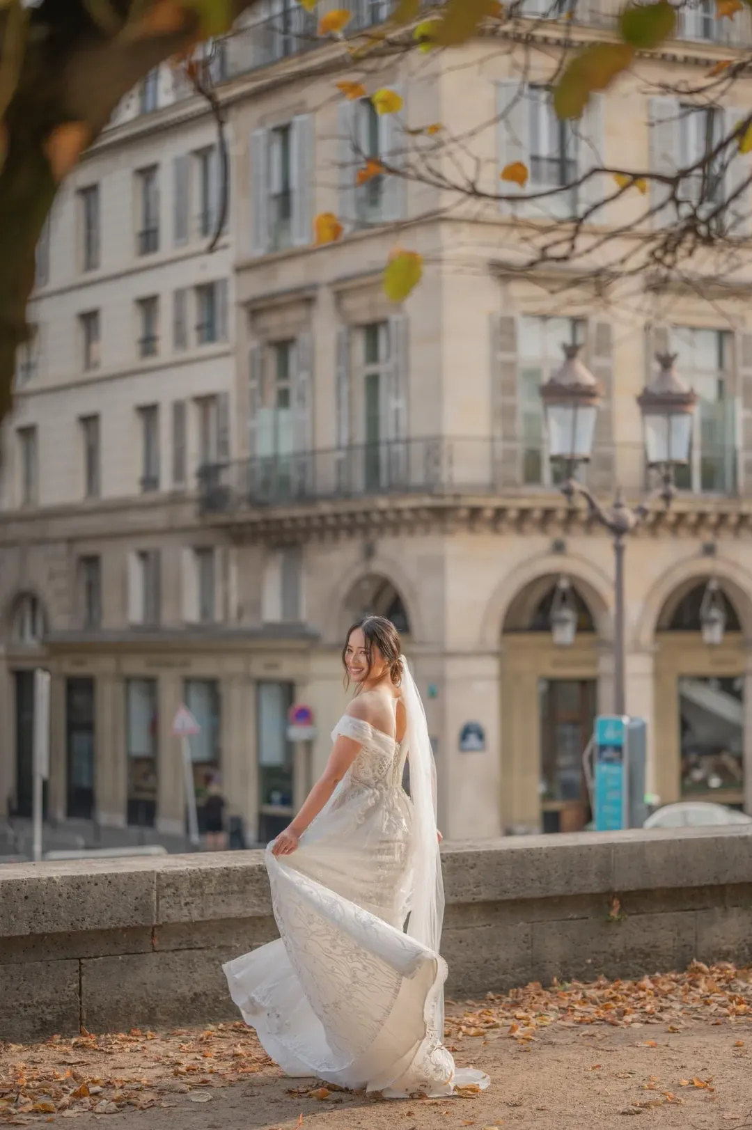 1939 Bridal Off Shoulder Embellished Lace Wedding Dress White Size 8 for rent on The Volte - main image