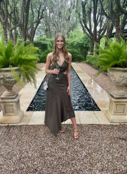 One Fell Swoop Josephine Midi Dress Lotus Suede Size 8 for rent on The Volte - image 3