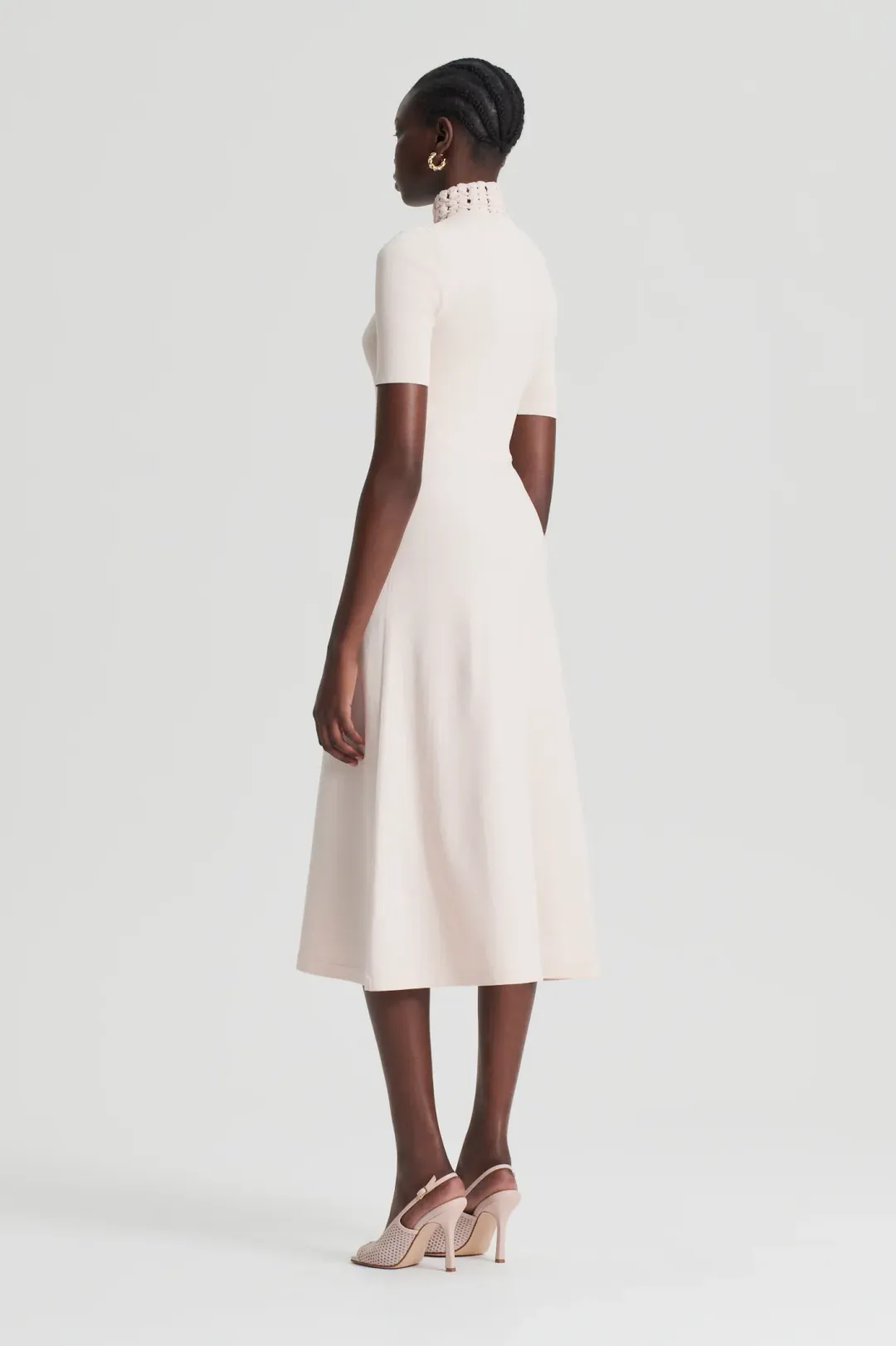 Scanlan Theodore Crepe Knit Daisy Soft Dress Blush Size L/AU 12 for rent on The Volte - main image