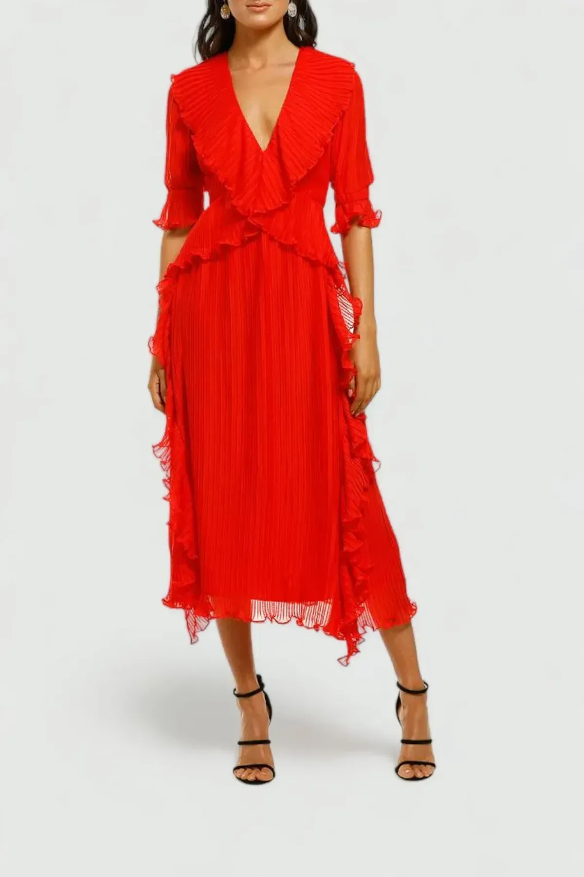Talulah Sweet Sugar Midi Dress in Red Size 6 for rent on The Volte - main image