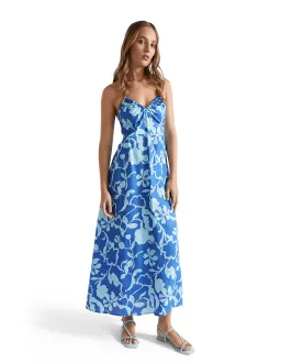 Seed Heritage Linen Halter Dress Deep Ocean Floral Size 6 for rent on The Volte - image 1