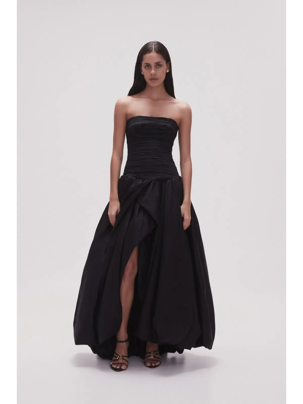 Aje Violette Bubble Hem Maxi Dress Black Size AU 12 for rent on The Volte - main image