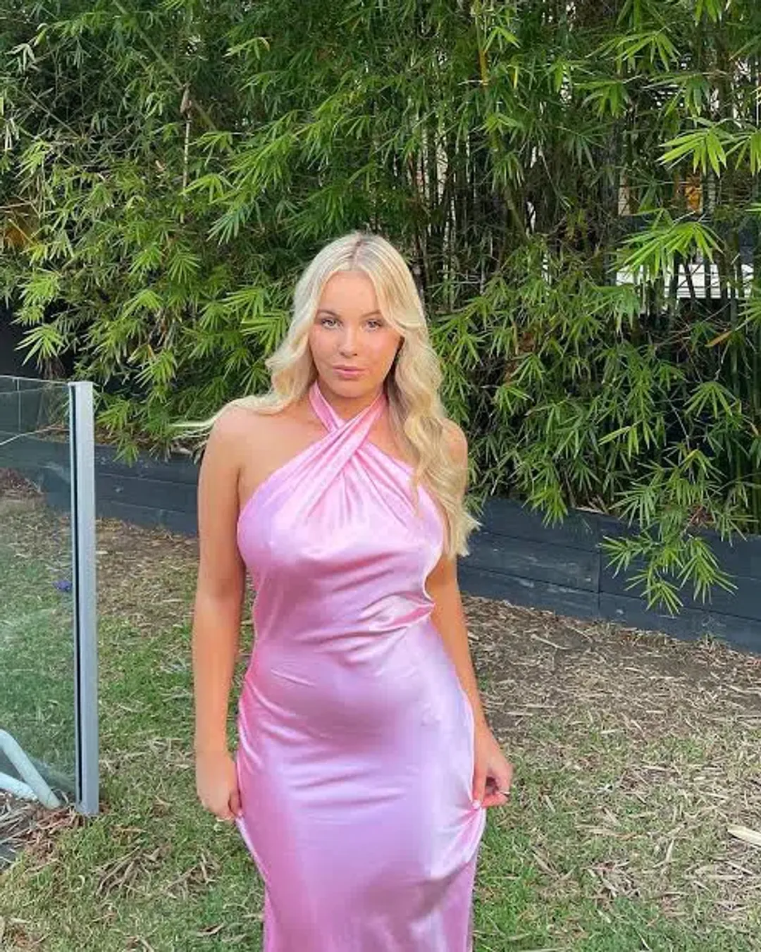 YLD Design Crossover Maxi Dress in Pink Size M / AU 10  for rent on The Volte - main image