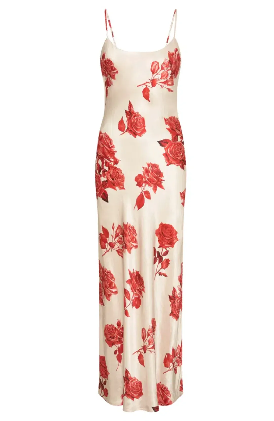 Meshki Rosalie Maxi Dress White & Red Rose Print Size S / AU 8 for rent on The Volte - main image