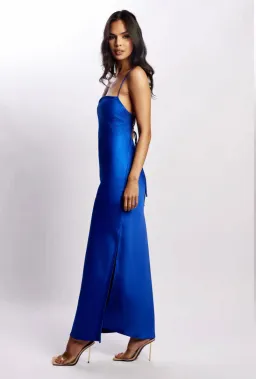 MESHKI Sydney Straight Neck Slip Maxi Dress Cobalt Blue in Size M / AU 10 for rent on The Volte - image 3