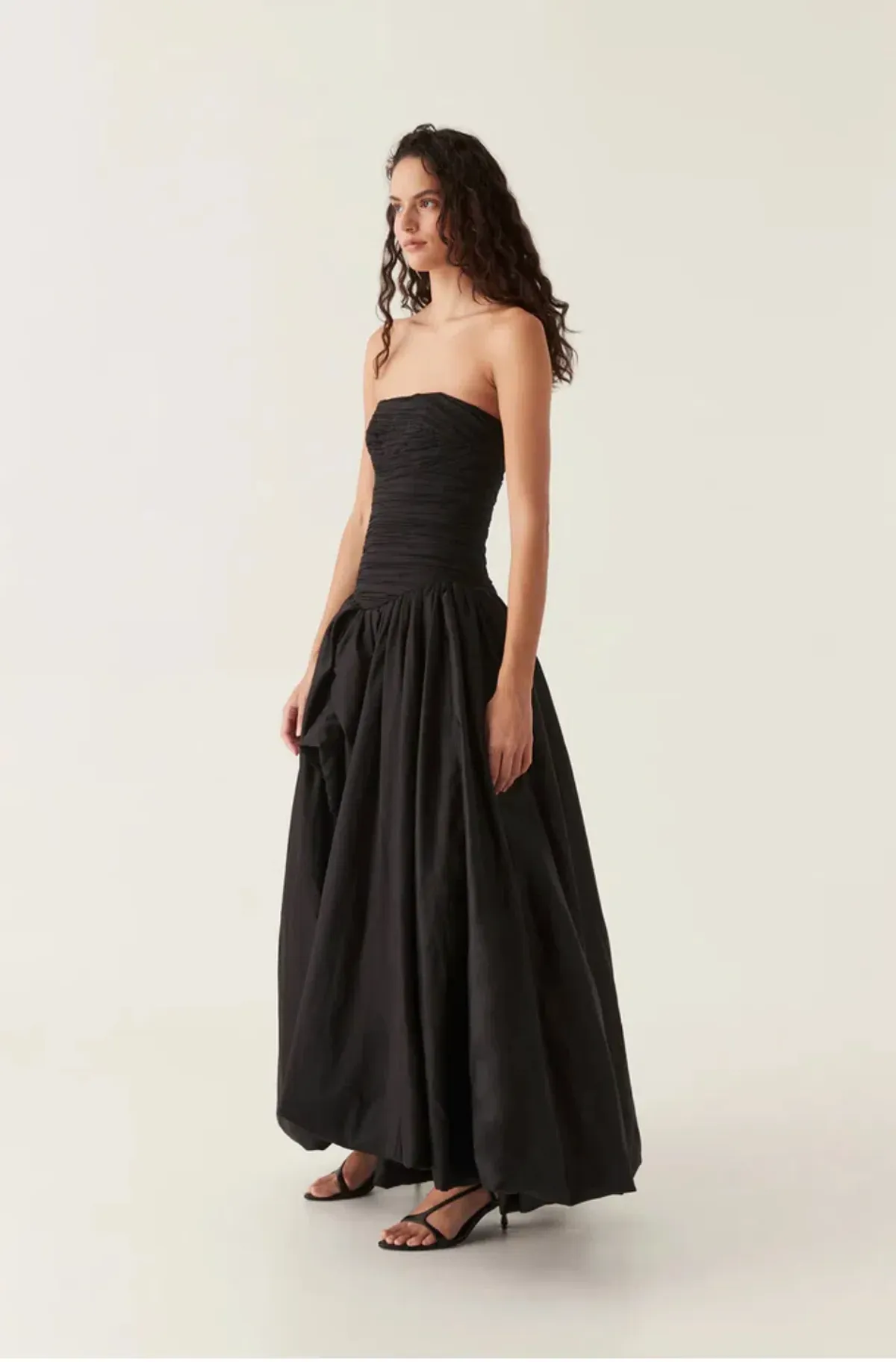 Aje  Violette Bubble Hem Maxi Dress Black Size 10 for rent on The Volte - main image