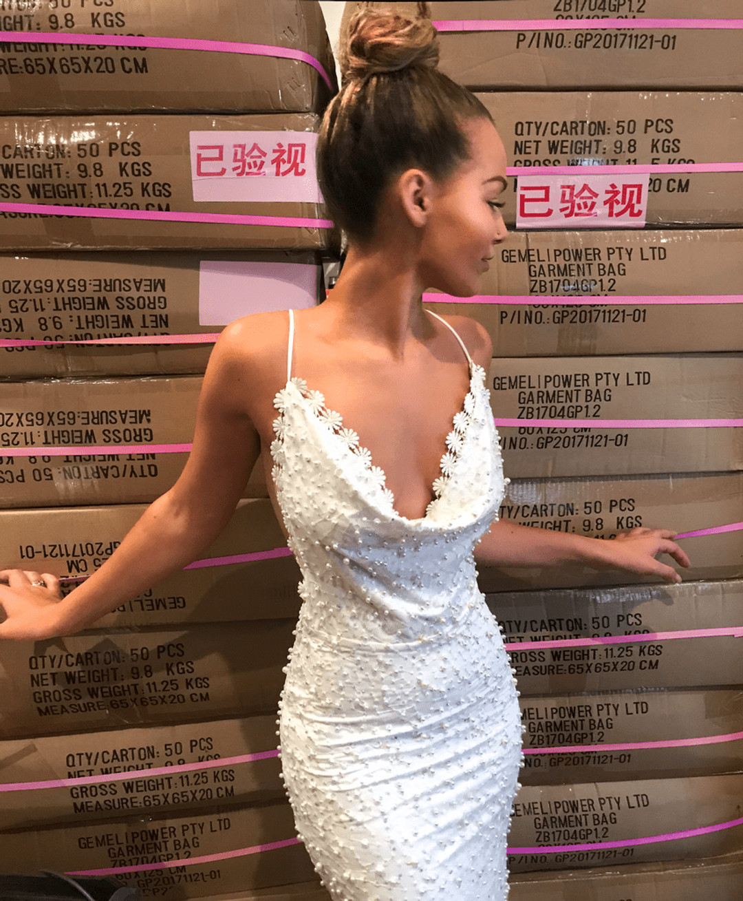 GEMELI POWER PETITES PIERRES WHITE GOWN SIZE 10 for rent on The Volte - main image