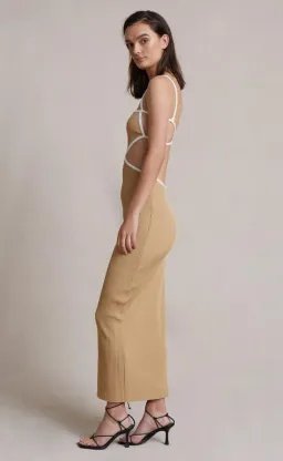 Bec & Bridge Coyote Midi Dress In Camel Size 12 for rent on The Volte - image 3
