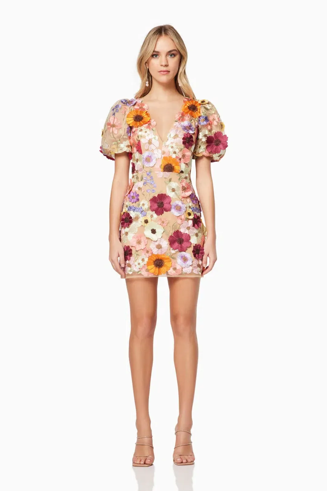 Elliatt Rosalind Mini Dress 3D Floral Size M/Au 10  for rent on The Volte - main image