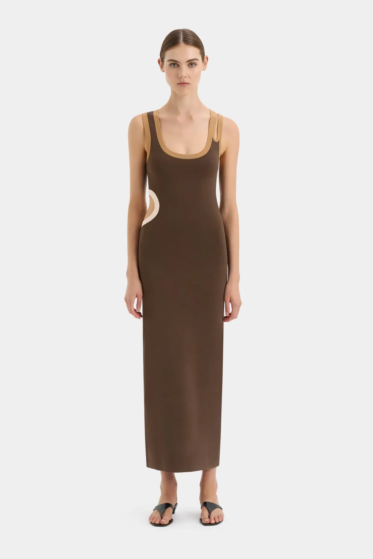 Sir The Label Salvador Cut Out Dress Biscotti Size 0/Au 6 for rent on The Volte - main image