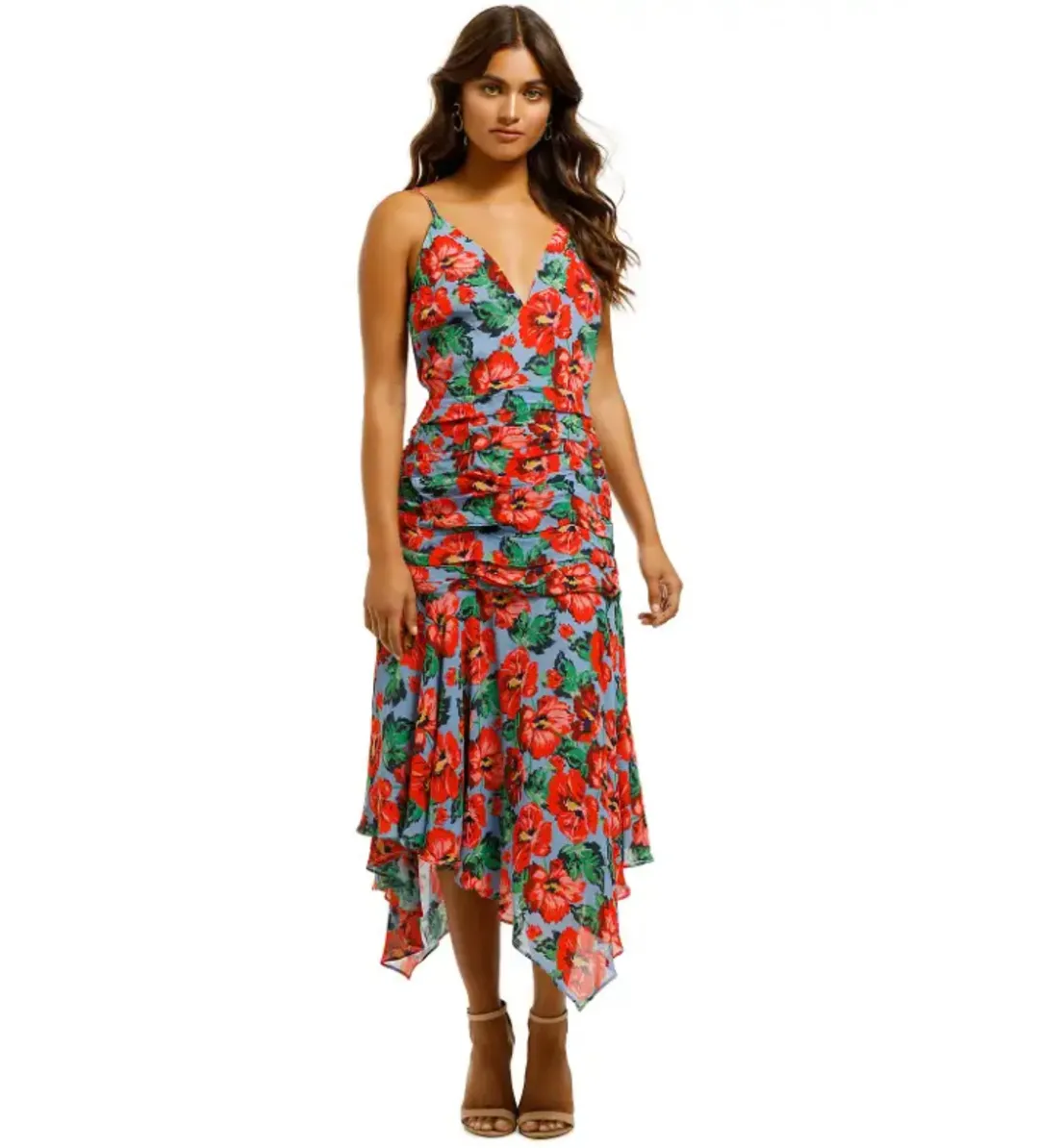 Talulah Luscious Midi Dress in Luna Red Print Size 10 for rent on The Volte - main image