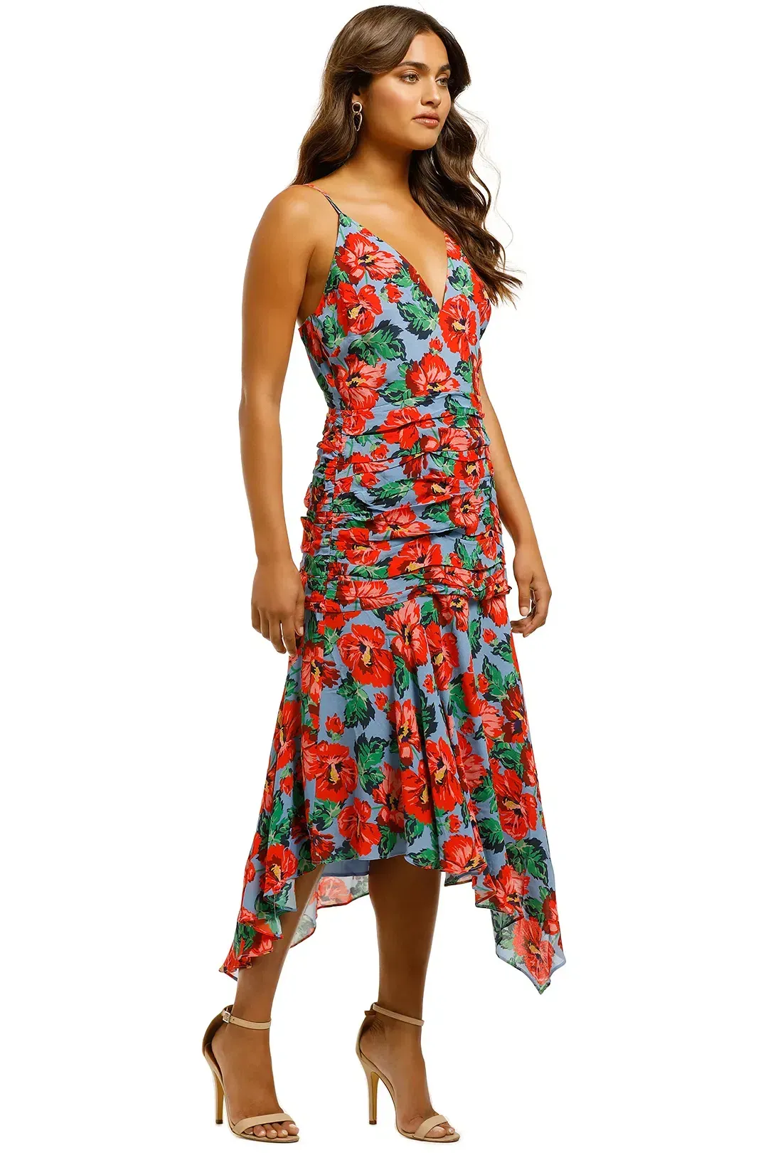 Talulah Luscious Midi Dress in Luna Red Print Size 10 for rent on The Volte - main image