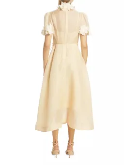Zimmermann Luminosity Liftoff Flower Midi Dress Cream Size 0P / AU 6 for rent on The Volte - image 3