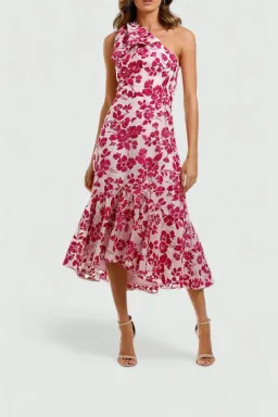 Talulah Les Saison Midi Dress Pink Floral Size 6 for rent on The Volte - image 2