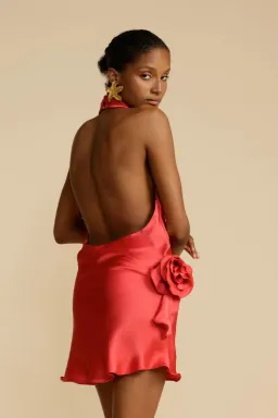 Arcina Ori Rosa Dress Halter Mini Punch Red Size S / AU 8 for rent on The Volte - image 5