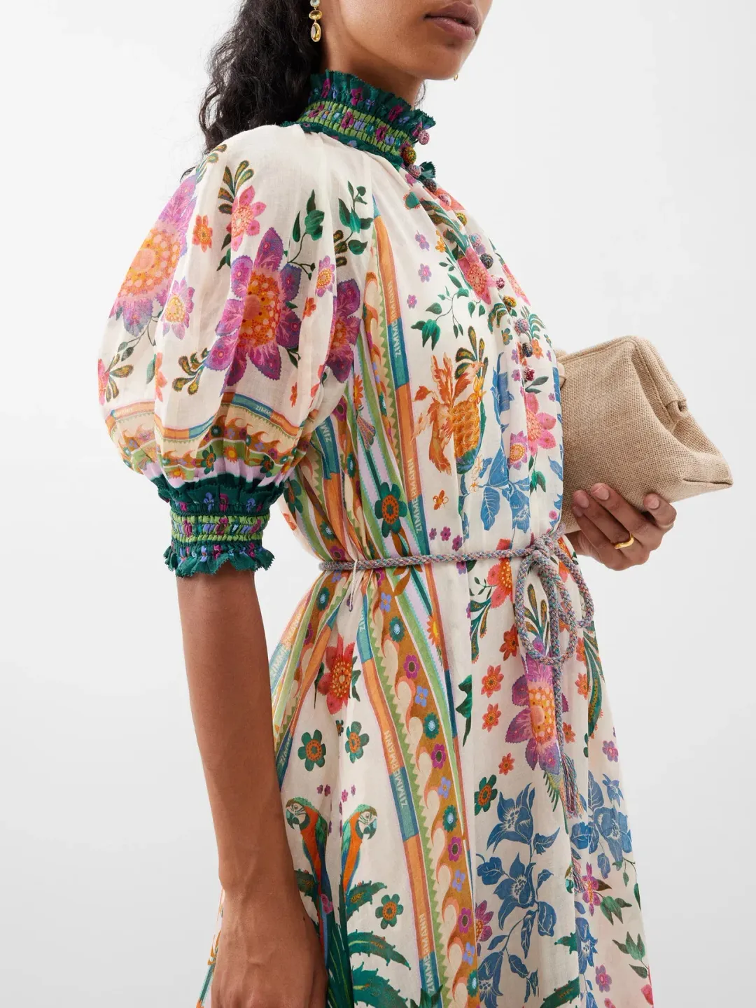 Zimmermann Ginger Swing Maxi Dress Cream Multi Size 3 / AU 14 for rent on The Volte - main image