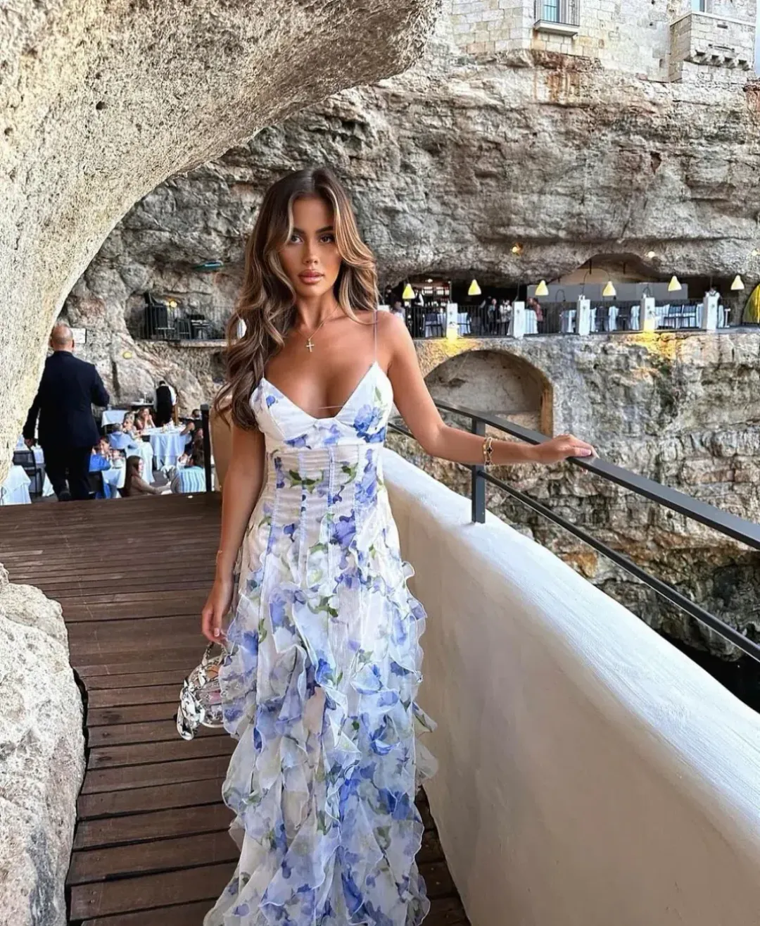 Menti Santorini Iris Gown in Floral Size S / AU 8 for rent on The Volte - main image