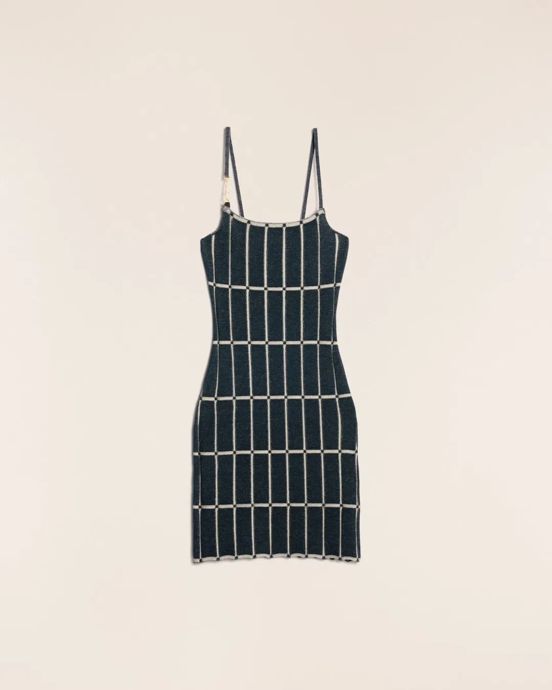 Jacquemus La Robe Maille Malha Dress Navy Size 8 for rent on The Volte - main image