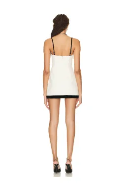 AREA NYC Crystal Grape Velvet Trim Mini Dress Cream Size 6 for rent on The Volte - image 2