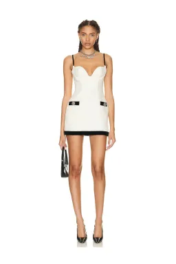 AREA NYC Crystal Grape Velvet Trim Mini Dress Cream Size 6 for rent on The Volte - image 1