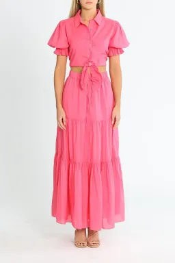 Talulah Rosa Shirt and Maxi Skirt Set Pink Size 14 for rent on The Volte - image 1