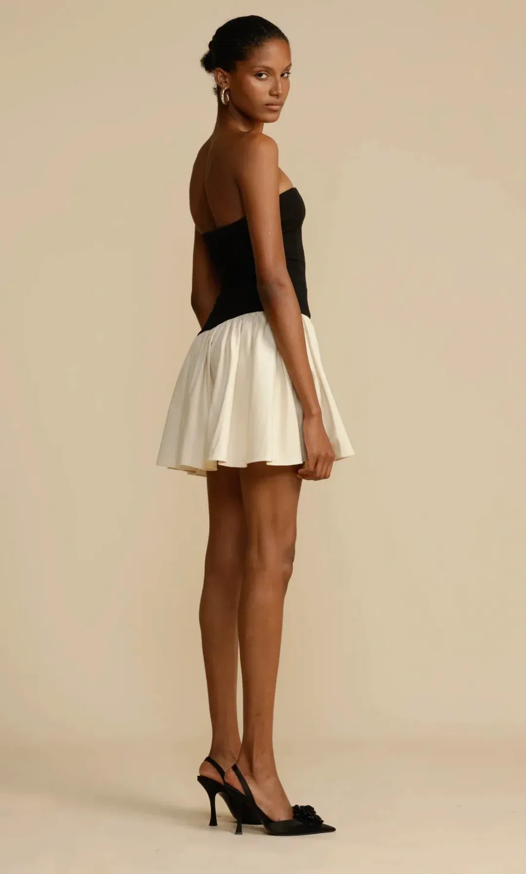 Arcina Ori Celine Mini Dress Black/White Size 6 for rent on The Volte - main image