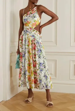 Zimmermann Spliced Asymmetrical Dress Floral Size 1 / AU 8 for rent on The Volte - image 1