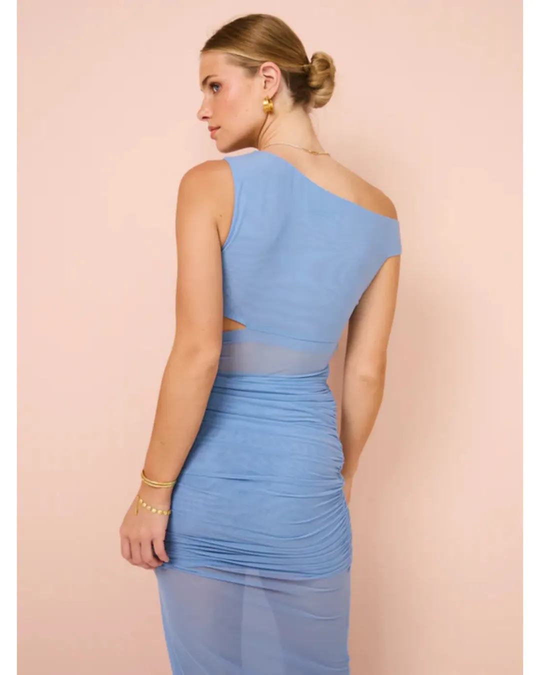 Bec & Bridge Whorl Asym Maxi Dress in Meridian Blue Size AU 6 for rent on The Volte - main image