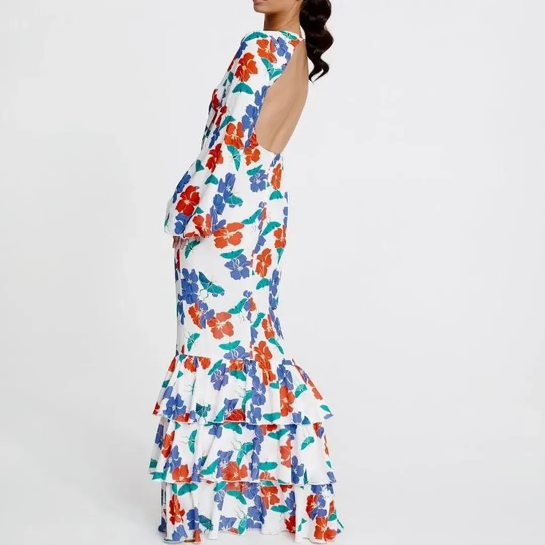 Derma Department Catalina Maxi Dress Floral Size 10 for rent on The Volte - main image
