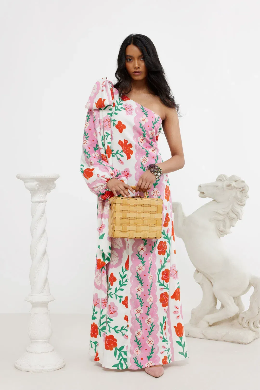 Binny Sunline One Shoulder Maxi Dress Floral Size 10 for rent on The Volte - main image
