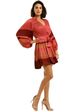 Ulla Johnson Alia Long Sleeve Short Dress in Cerise Size 12 for rent on The Volte - image 2