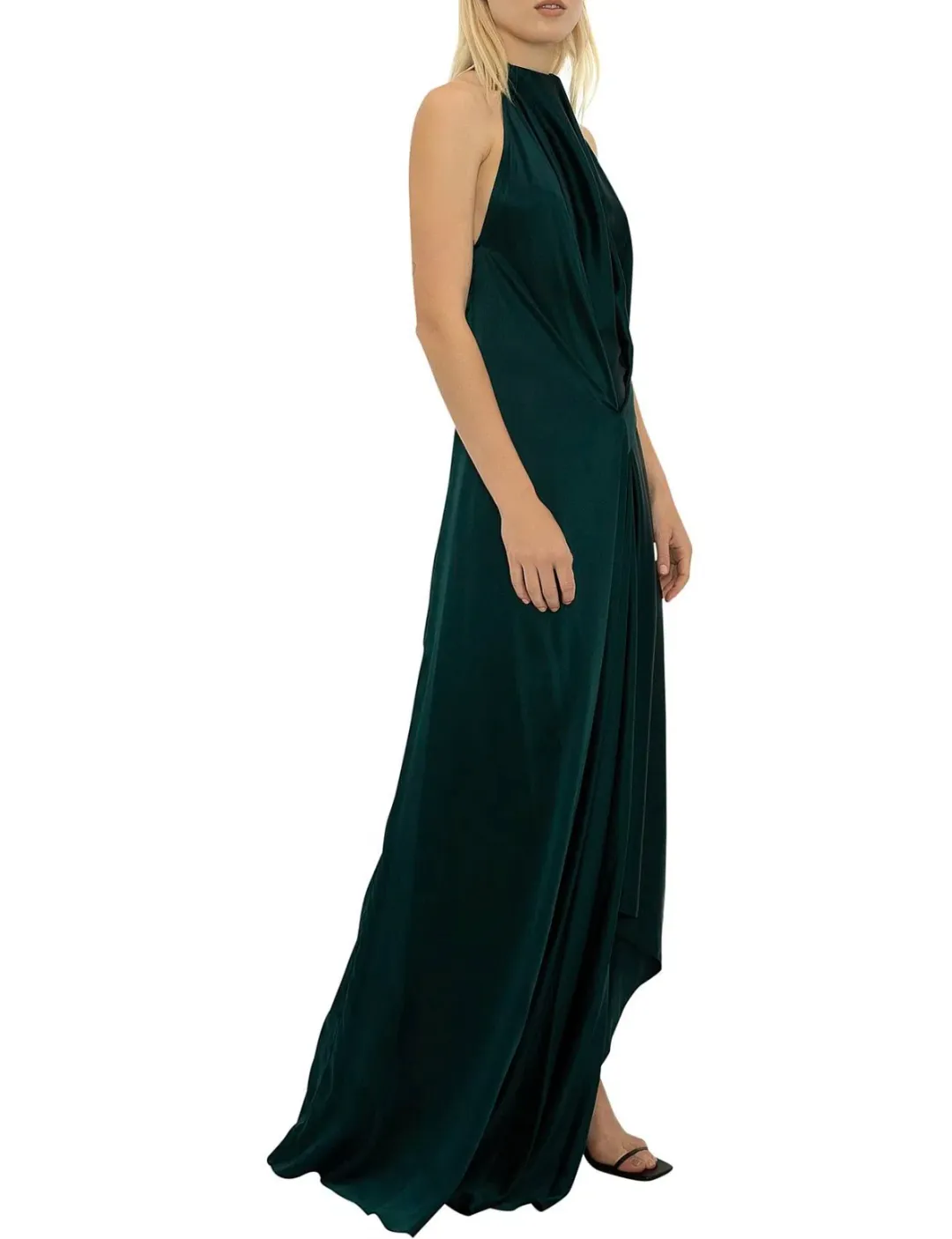 Bianca Spender Isabella Silk Gown Green Size 10 for rent on The Volte - main image