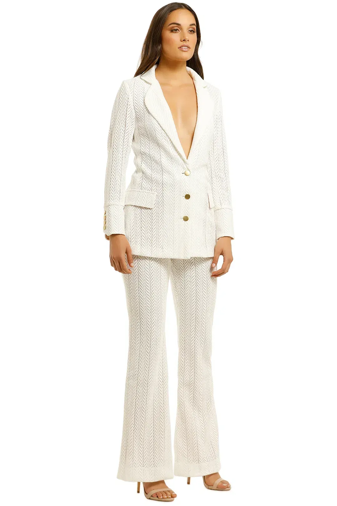 We Are Kindred Marbella Blazer and Pant Set in Frost Size 12 for rent on The Volte - main image
