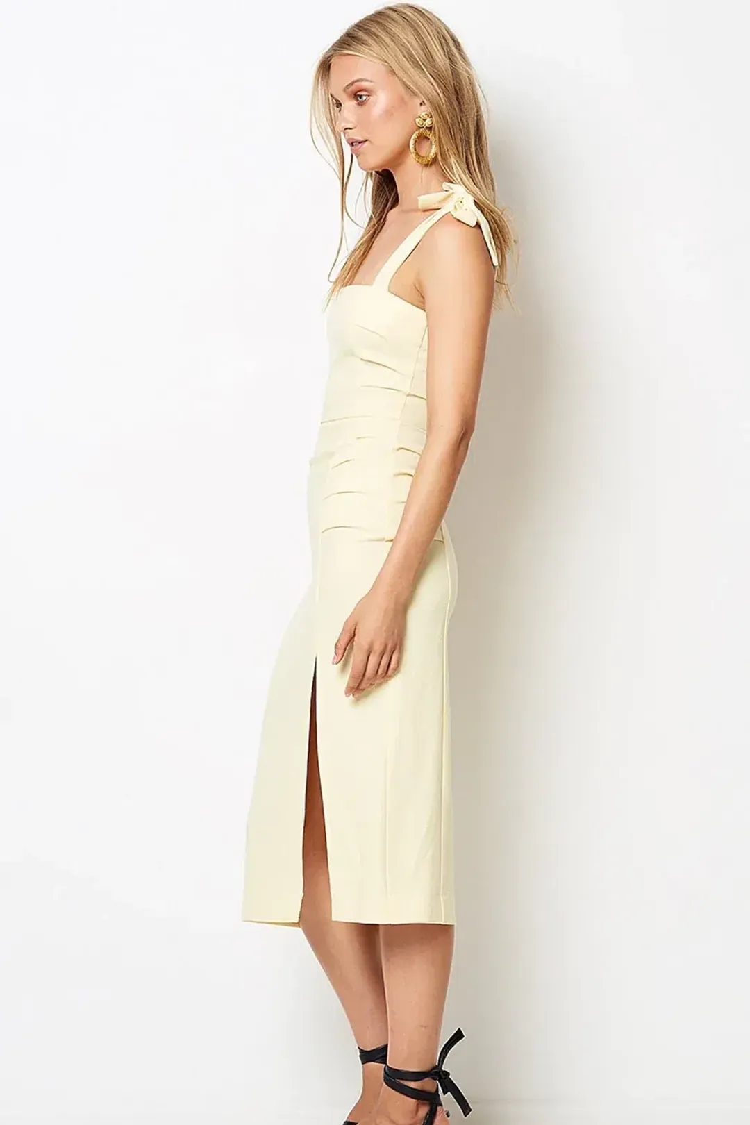 Bec & Bridge Bonita Tie Dress Yellow Size 8 for rent on The Volte - main image