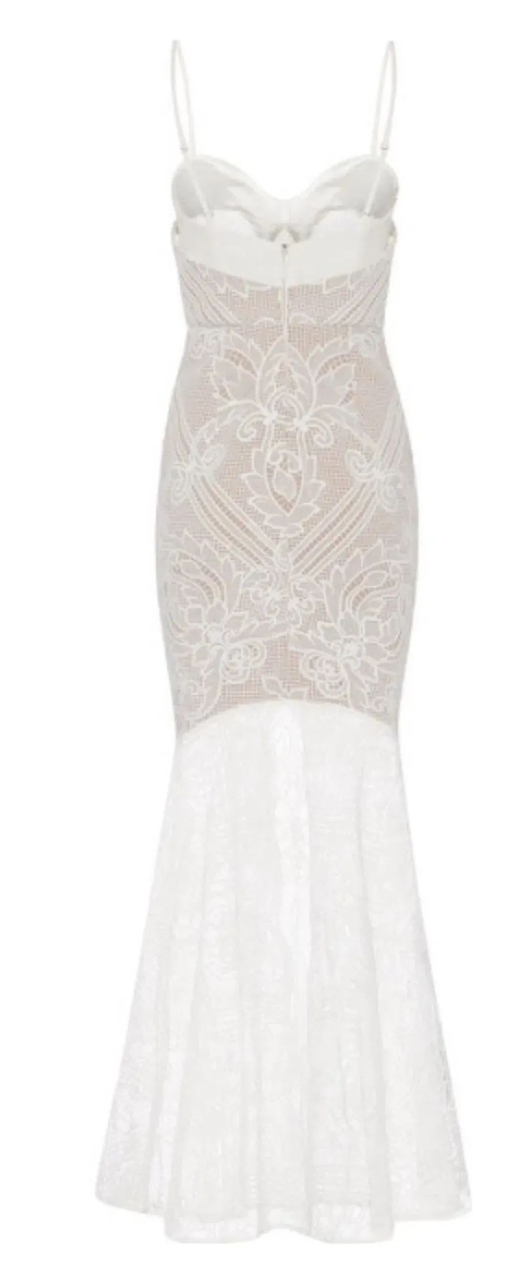 Sheike Lunar Lace Maxi Dress Ivory Size 14 for rent on The Volte - main image