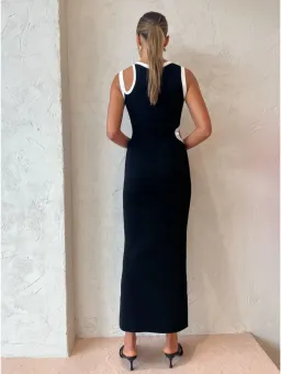 Sir the Label Evalina Cut Out Midi Dress in Black Size 1 / AU 8 for rent on The Volte - image 4