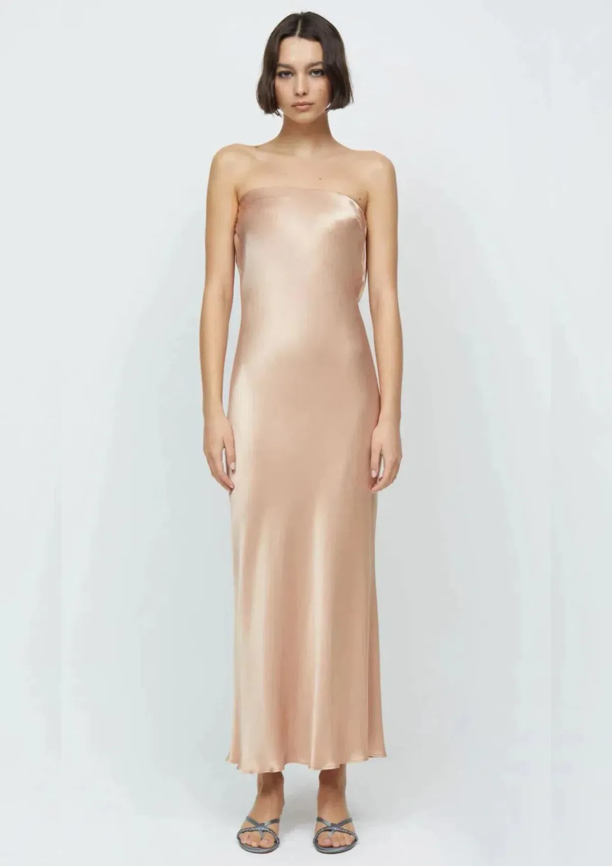 Bec & Bridge Moon Dance Strapless Maxi Dress Rose Gold AU 8 for rent on The Volte - main image