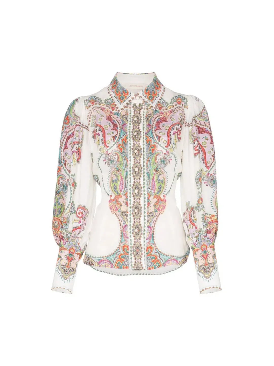 Zimmermann Ninety Six Filigree Shirt in Lennon Paisley Size AU 14  for rent on The Volte - main image